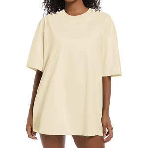 Surdimensionné femmes couleur t-shirt vente chaude coupe ample décontracté t-shirts Outwear blanc été coton t-shirts - Product Image 1