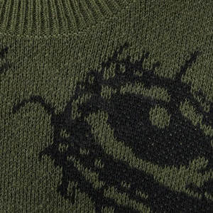 Meilleure qualité personnalisée en usine col rond hiver chaud hommes pull design respirant pull en mohair pull en tricot jacquard floue - Product Image 5