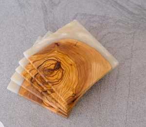 Sous-verres en résine de bois époxy noyer Offre Spéciale inde 2025 Top qualité personnaliser carré rond - Product Image 2