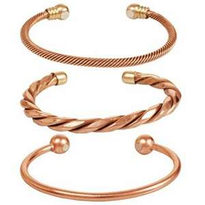 Traditional <b>Magnetic</b> Copper Bangle Open Cuff Adjustable Engraved Plain Design Lightweight Handmade Antique/Polished Finish - Product Image 1