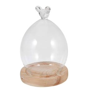 Mayorista directo de fábrica Bandeja de servidor de pastel de postre de madera Soporte de pastel de propósito decorativo superior con tapa de cúpula de vidrio - Product Image 5