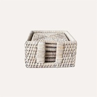 Lot de 6 sous-verres carrés en rotin naturel Produits écologiques Made in Vietnam Décoration de table Vente en gros