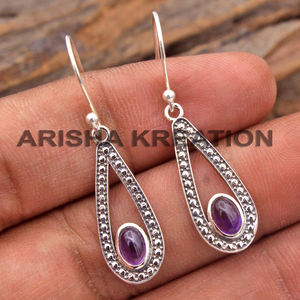 Boucles d'oreilles de créateur en argent sterling 925 avec citrine topaze bleue opale améthyste pierres précieuses cadeau pour elle - Product Image 4