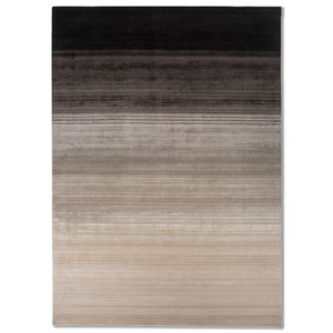 Tapis en laine et viscose tufté à la main, blanc ivoire, rayé abstrait, rectangulaire, épaisseur 10 mm, pour salon, couloir, nouveau Tnq-3238 - Product Image 1
