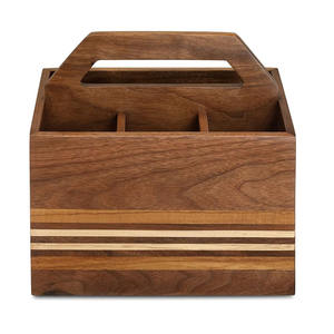 Caddy à outils en bois antique ferme rustique en bois antique avec poignée homme pratique conteneur de stockage pour hommes - Product Image 4