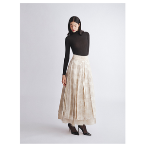 High Fashion Soul Brand <b>Girls</b> A-Line Long <b>Skirt</b> Elegant High Waist Calanthe Empire Pleat Decoration Woven Cotton Woolen - Product Image 1