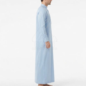 Classic Slim Fit Modern <b>Thobe</b> for <b>Men</b> Traditional Islamic Casual Cotton Breathable Lightweight Ankle Length Comfortable Fabric - Product Image 4