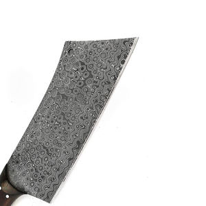 Couteau de boucher en acier Damas fait à la main avec manche en bois, manche en bois naturel, couteau de cuisine en acier Damas - Product Image 2