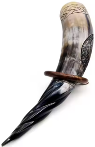 Cuerno de Búfalo Ecológico Hecho a Mano |   Cuerno Vikingo Medieval 100% Natural para Beber Cerveza, Artesanía Saniya - Product Image 6