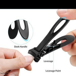 Cortaúñas de Punta pequeña negro mate, cortaúñas de acero de alto carbono para dedos con logotipo personalizado - Product Image 4