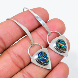 Trendy 925 <b>Sterling</b> <b>Silver</b> Rainbow Calsilica <b>Hoop</b> <b>Earrings</b> Handmade Christmas Party Gift Jewelry Wholesale Supplies - Product Image 2