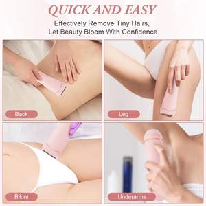 Afeitadora Eléctrica 2 en 1 para Mujer, Afeitadora Rotatoria de Doble Cuchilla para Uso en Seco y Húmedo, Indolora, para Rostro, Bikini, Piernas, Brazos y Cuerpo, Resistente al Agua IPX7, Lavable - Product Image 3