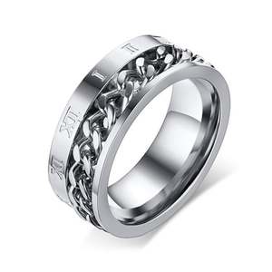 Anillo de Boda para Hombre Jeulia, Giratorio, con Números Romanos, de Acero Inoxidable - Product Image 1