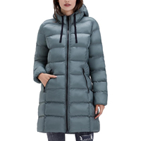 Doudoune Longue pour Femme, Manteau d'Hiver Chaud et Léger à Capuche Mi-long