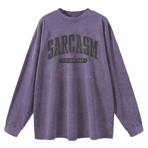 Camisetas de gran tamaño de peso pesado personalizadas para hombres y mujeres 270gsm algodón Unisex serigrafía Logo Loose Fit-Mujeres en blanco al por mayor - Product Image 5