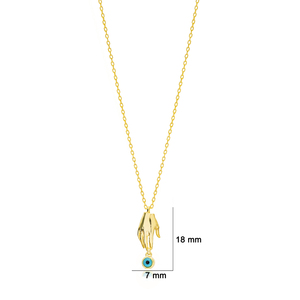 Collier pendentif rond en argent sterling 925, motif œil turc fait main, bijoux turcs en gros - Product Image 3