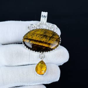 จี้พลอยซิทรินเงินแท้ 925 ทำมือ สไตล์โบฮีเมียน เครื่องประดับโดดเด่น ได้รับการรับรองจาก IGI ของขวัญวันเกิดสำหรับเด็กและผู้หญิง - Product Image 5