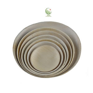 100% naturel écologique bambou feuille de palmier vaisselle jetable biodégradable taille personnalisée assiettes pour les mariages - Product Image 1