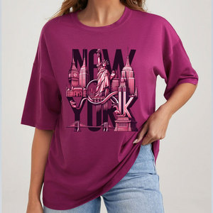 Camiseta de Mujer al por Mayor 100% Algodón, Camiseta con Estampado Gráfico, Camiseta Extra Grande con Logotipo Personalizado para Mujer - Product Image 5