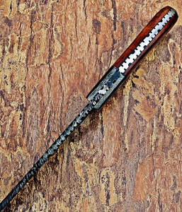 Couteau de chasse en acier damassé fait à la main couteau Skinner couteaux à lame fixe manche en bois - Product Image 4