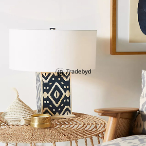 Elegante Lámpara de Mesa LED Moderna con Incrustaciones de Hueso, Hecha a Mano, Premium, AC E26, Regulable, Ecológica, de Tradebyd - Product Image 3