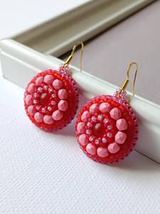 Boho <b>bead</b> earrings with turquoise design andy cascading <b>fringe</b>, unique jewelry gift - Product Image 4