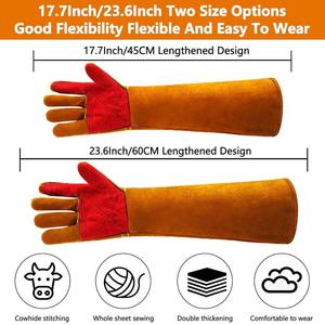 Guantes de Seguridad para Control de Animales, Impermeables, de Cuero PU, Color y Logotipo Personalizables, Unisex, OEM - Product Image 3