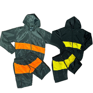 Custom Two Tone Windbreaker Short Set <b>Men</b> Reflective Nylon <b>Jacket</b> With Shorts Sports Streetwear Outfit - Product Image 1