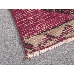 Alfombra Vintage, Pequeña Alfombra Turca de 1.1x3.2 pies, Alfombra de Lana Roja Marrón Estilo Suroeste - Product Image 5