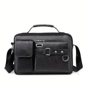 Luxury Men's Genuine Leather Laptop <b>Crossbody</b> Messenger <b>Bag</b> Fashion Vintage Style - Product Image 2