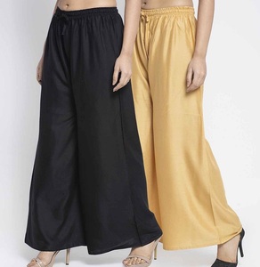Customized Women's Rayon <b>Linen</b> Wide Leg <b>Palazzo</b> Trousers Breathable Summer <b>Pants</b> for Work and Casual Wear - Product Image 2