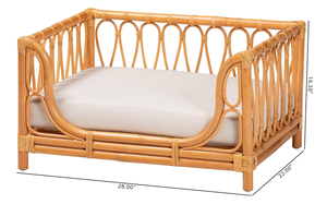 Natural <b>Rattan</b> Pet <b>Bed</b>, Honey Color, Wicker <b>Bed</b> for Pet, Handicraft in Vietnam - Product Image 6
