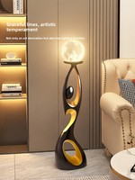 HJ HOME Sculpture d'angle de salon nordique en résine Lampadaire Design moderne minimaliste Art Décoration Lampadaire LED sur pied
