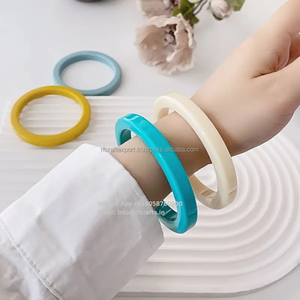 ชุดกำไลเรซินหลากสี4ชิ้นเครื่องประดับคริสเตียนรูปทรงกลมดีเครื่องประดับอัญมณีสไตล์แฟรงซ์ของขวัญสำหรับงานเลี้ยงที่ทันสมัย - Product Image 4