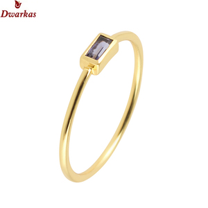 Nouvelle mode à la mode plaqué or minimaliste 925 bague en argent sterling iolite pierre précieuse pour les femmes bijoux de mariage cadeau - Product Image 1