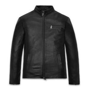 Chaqueta de invierno de cuero para hombre a precios al por mayor chaquetas de motorista de cuero genuino para hombre chaqueta de cuero original de alta calidad para hombre - Product Image 5