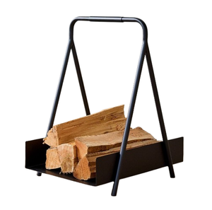 Porte-bûches en métal poli noir personnalisé de qualité exclusive - Product Image 1