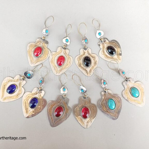 Pendientes Kuchi tradicionales Acabado en plata alemana Joyería tribal al por mayor hecha a mano - Product Image 4