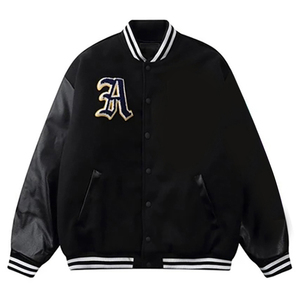 Mono Riders Customizable OEM/ODM Men's Winter Varsity <b>Jacket</b> Wool Shell <b>Fleece</b> <b>Lining</b> Stand Collar Quick Dry Breathable - Product Image 1