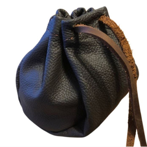 Pochette à monnaie M.AFZAL en cuir pleine fleur noir, motif léopard, fermeture à fermoir, petite pochette de camping, couleur personnalisable - Product Image 1
