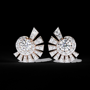 Charming Handmade Women's <b>Earrings</b> 14KT White <b>Gold</b> Plated with round Brilliant Cut Moissanite Diamond Elegant & Fancy Look - Product Image 1