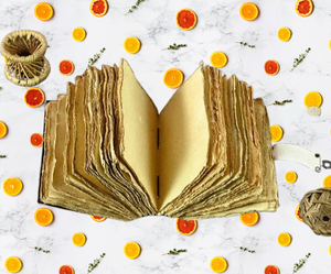 สมุดปกหนังทำด้วยมือของอินเดียสมุดบันทึกปกหนังขนาดใหญ่พิมพ์ลายต้นไม้แห่งชีวิตสมุดมนต์สะกดแบบว่างเปล่าหนังสือเงา - Product Image 5