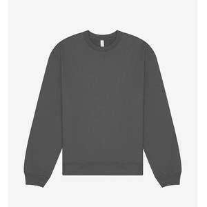 Femme Graphique Lettre Impression Sweatshirt Coton Crewneck Pullover Sweatshirts Deep Grey - Product Image 2