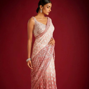 Heavy Fox Georgette Saree Pedding Imprimir Secuencia Trabajo Estacional Especial Tradicional Diseño Único para Fiesta Boda Verificado - Product Image 1