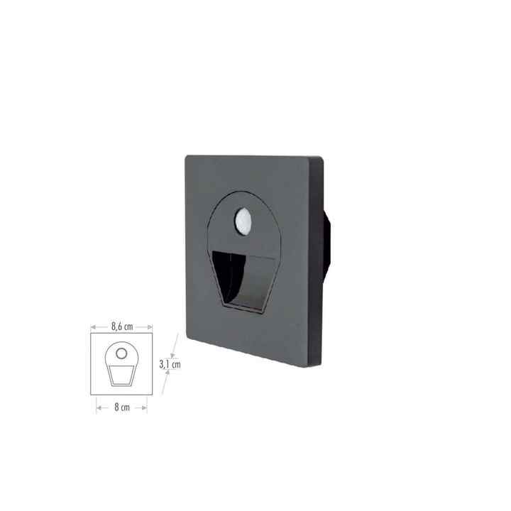 Corridor Lighting With Sensor 1w Ct-5170 Black 3200k (daylight)