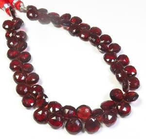 ลูกปัดหัวใจโกเมนโมซัมบิกเหลี่ยมเพชรพลอยแดงธรรมชาติขนาด8มม. 9 "สำหรับเครื่องประดับอัญมณีแอฟริกันแบบหลวม - Product Image 1