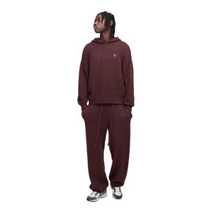 Ensemble de vêtements de détente en polaire confortable pour homme avec sweat à capuche et pantalon à cordon de serrage, coupe décontractée et douce, survêtement décontracté d'hiver - Product Image 1