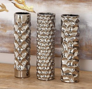 Vente en gros de vase à fleurs de mariage moderne haut de gamme de luxe décoration tube en métal doré avec logo personnalisé centre de table de mariage - Product Image 1