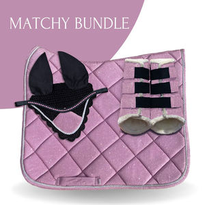 Ensemble de tapis de selle pour cheval de dressage et de saut d'obstacles, personnalisable, de qualité supérieure, rose, doublure en tissu confortable et durable, fournitures d'équitation - Product Image 2