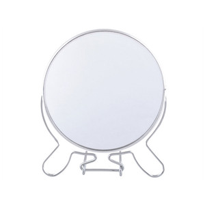 HH28 Double-Sided Round Desktop Metal Cosmetic <b>Mirror</b> 2x 13cm Magnification Customizable Logo <b>Compact</b> Style - Product Image 2
